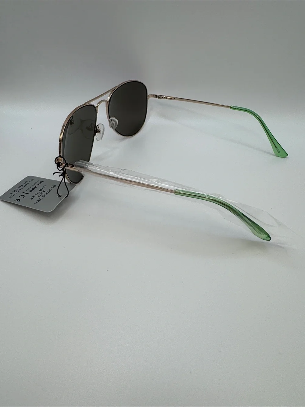 Mirrored Aviator Sunglasses - Purple/Blue Lenses